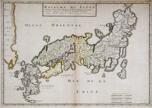 Geographic map of Japan made by Father Philippe Briet