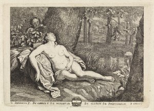 Sleeping Nymph Spied on by a Satyr by Philippe Lambert Joseph Spruyt