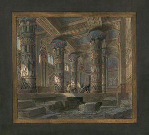 Scenography of Philippe Chaperon for the opera Aida by Giuseppe Verdi (1813-1901): the temple of Isis by Philippe Marie Chaperon