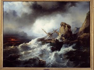Scene of shipwreck by Philippe Tanneur