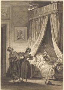 The Wager of the Three Gossips: The Maid by Philippe Triere and Antoine Jean Duclos after Jean Honoré Fragonard