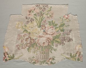 Silk Fragment, Part of Panel Called Le Panier Fleuri by Philippe de Lasalle