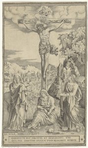 Christ on the Cross Flanked by Mary and John by Philippe de Soye