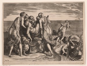 The Phaeacians Carrying the Sleeping Odysseus to Ithaca by Philips Galle (attributed to)