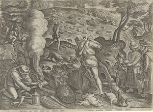 Rabbit Hunt by Philips Galle (possibly)