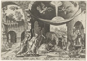 Adoration by the Shepherds (Days of Calamity of the Jewish People series) by Philips Galle