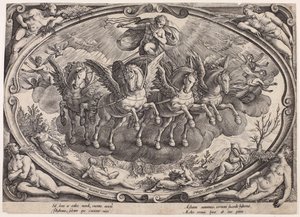 Apollo (Sol) with the Sun Chariot (The Four Seasons with the Sun, Title Page) by Philips Galle