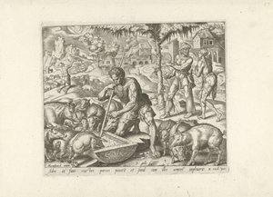 The Prodigal Son as a Swineherd by Philips Galle