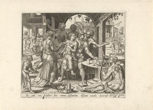 The Prodigal Son Wastes His Inheritance (Parable of the Prodigal Son) by Philips Galle