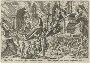 The Destruction of Ai and the Stoning of Achan (The Days of Calamity of the Jewish People) by Philips Galle