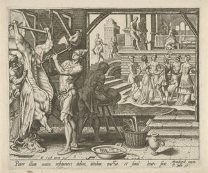 The Fattened Calf is Slaughtered by Philips Galle