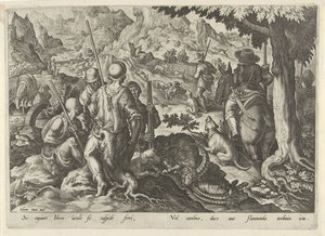 Mountain Goat Hunt by Philips Galle