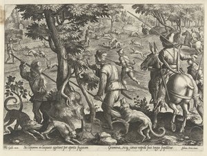 Hare Hunt by Philips Galle