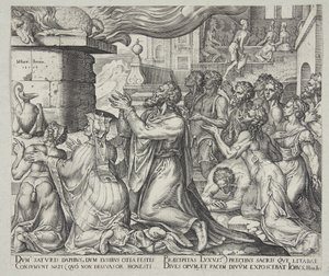 Job Sacrificing for the Sins of His Children by Philips Galle