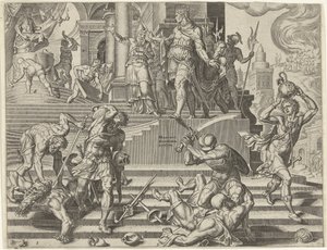 King Josiah Orders the Destruction of the Temple of Baal by Philips Galle