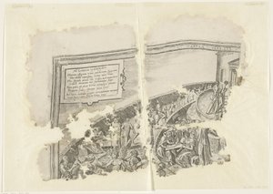 Upper Left Corner of a Print of the Scene of Cebes (Tabula Cebetis Carta Vitae) by Philips Galle