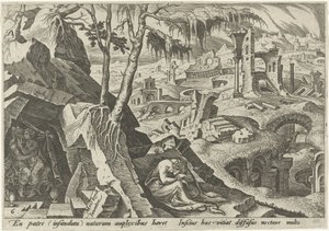 Lot and His Daughters The Days of Calamity of the Jewish People (series title) by Philips Galle