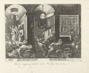 Peter Freed from Prison by the Angel (Acts of the Apostles) by Philips Galle