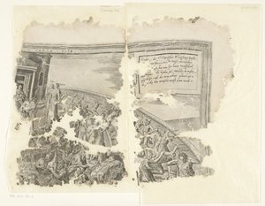 Upper Right Corner of a Print of the Scene of Cebes by Philips Galle
