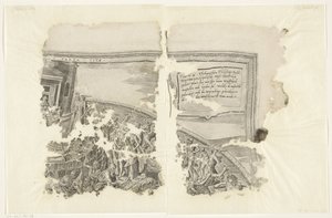Upper Right Corner of a Print of the Scene of Cebes (Tabula Cebetis Carta Vitae) by Philips Galle