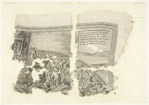 Upper Right Corner of a Print of the Scene of Cebes (Tabula Cebetis Carta Vitae) by Philips Galle