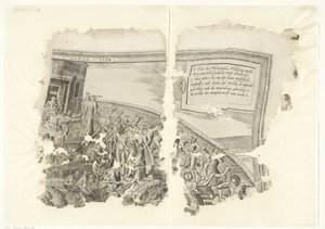 Upper Right Corner of a Print of the Scene of Cebes (Tabula Cebetis Carta Vitae) by Philips Galle