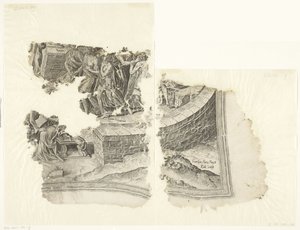 Lower Right Corner of a Print of the Scene of Cebes (Tabula Cebetis Carta Vitae)