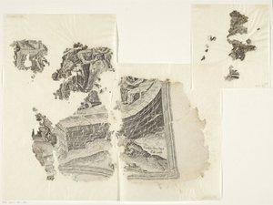 Lower Right Corner of a Print of the Scene of Cebes by Philips Galle