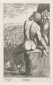 River God Tiber (series title: River and Sea Gods) by Philips Galle