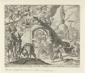 Shadrach, Meshach, and Abednego Thrown into the Fire by Philips Galle