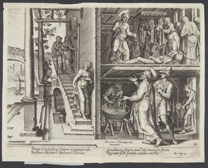 St. Peter Raising Tabitha at Joppa by Philips Galle