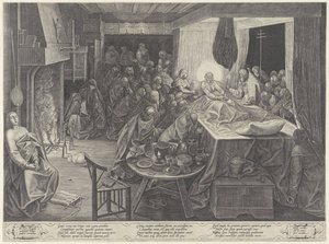Deathbed of Mary by Philips Galle
