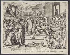 The Apostles Baptizing in Jerusalem by Philips Galle