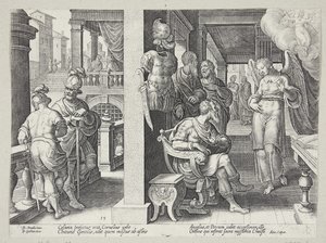 The Angel Sending Cornelius for St. Peter by Philips Galle