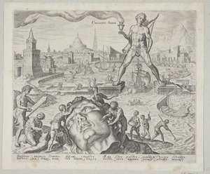 The Colossus of Rhodes by Philips Galle