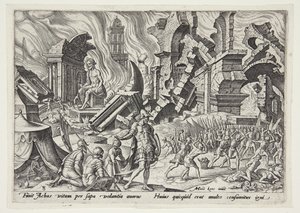 The Destruction of Ai and the Stoning of Achan by Philips Galle