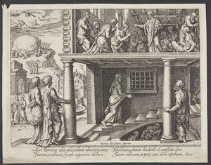 The Return of the Apostles from Mount Olivet and the Election of Matthias as Apostle by Philips Galle