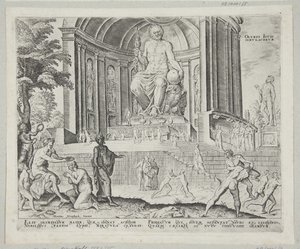 The Statue of Jupiter at Olympia by Philips Galle