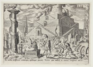 The Tower of Babel by Philips Galle