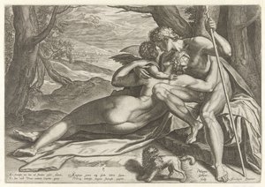 Venus and Adonis with Cupid