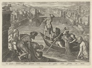Fishing with a Net (series title: Hunting Scenes) by Philips Galle