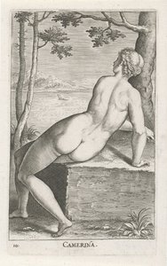 Water Nymph Camerina (title on object) Stream and Water Nymphs (series title) Nimpharum oceanitidum, ephydridum potamidum naiadum by Philips Galle