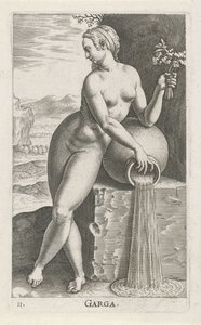 Water Nymph Garga by Philips Galle