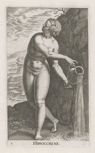 Water Nymph Hippoccrene (series title: Stream and Water Nymphs, Nimpharum oceanitidum, ephydridum potamidum naiadum) by Philips Galle