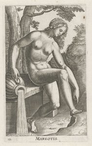 Water Nymph Mareotis (series title: Stream and Water Nymphs, Nimpharum oceanitidum, ephydridum potamidum naiadum) by Philips Galle