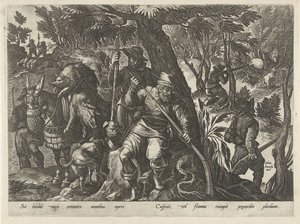 Boar Hunt with Guns by Philips Galle