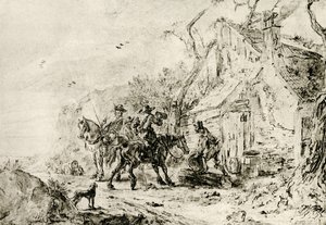 Stop at the Tavern by Philips Wouwerman