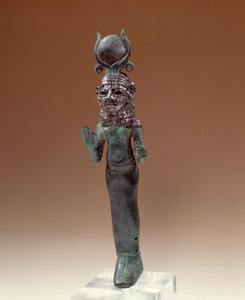 Oriental Antiquities: Phenician Goddess. Statuette of Bronze and Silver. 700-600 BC. Paris, Louvre Museum by Phoenician