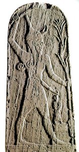 Limestone stele of the god Baal in lightning (19th or 18th century BC)