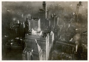 Aerial photo of downtown Manhattan, taken from the LZ 127 Graf Zeppelin, New York 1928 by Photographer German